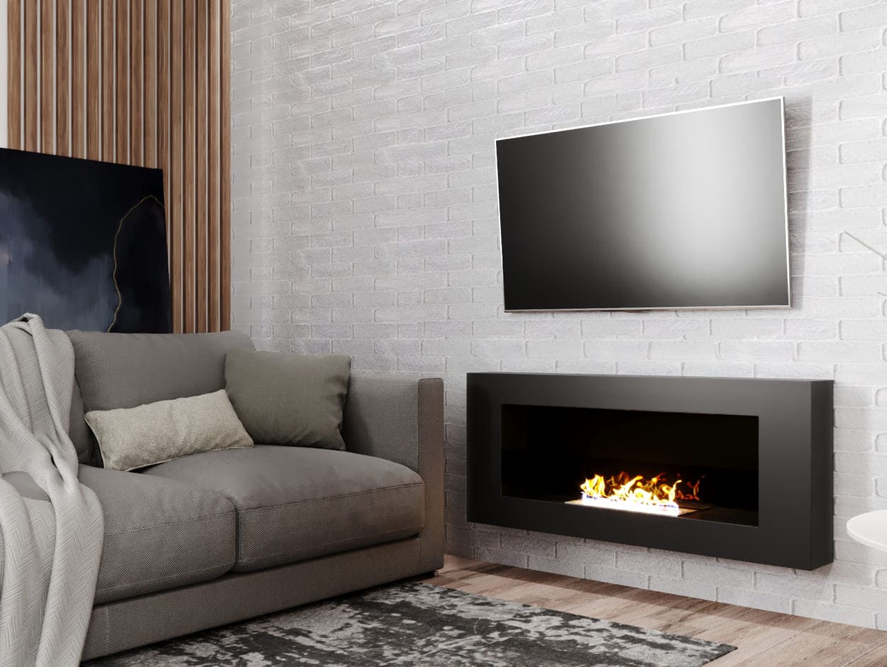 Биокамин "Русский огонь" Лайт 1200N настенный с защитным и декоративным стеклом по цене 31 950 руб.