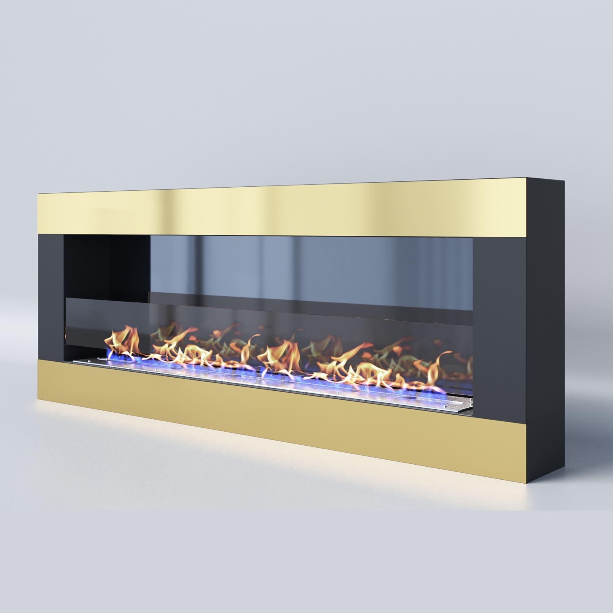 Биокамин "Русский огонь" Голд 1300N настенный с защитным и декоративным стеклом по цене 59 800 руб.
