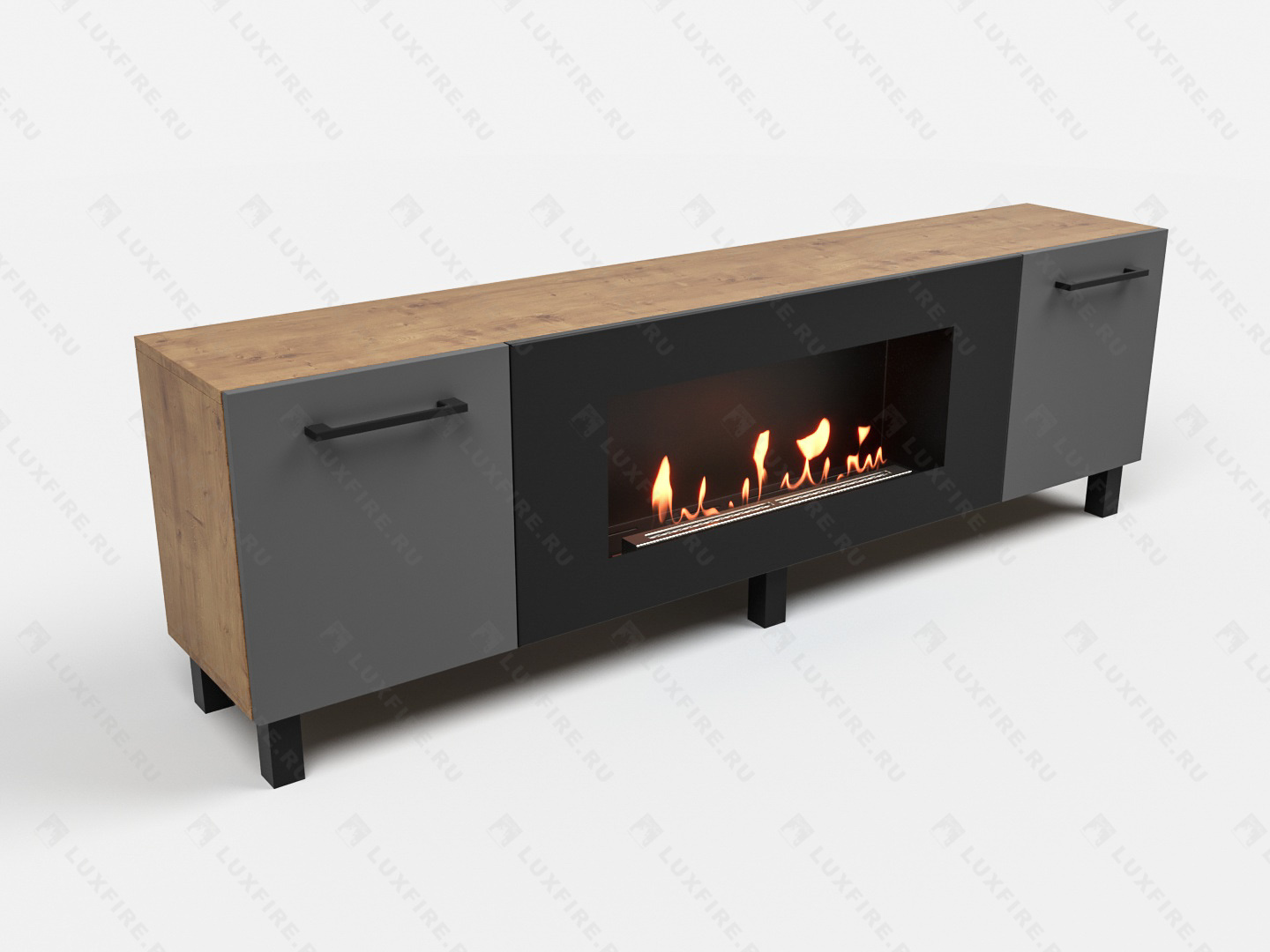 Тумба универсальная Lux Fire "Байкал Р" с ножками 1600, дуб вотан/графит матовый с биокамином 900 Тумба универсальная Lux Fire "Байкал Р" с ножками 1600, дуб вотан/графит матовый с биокамином 900 по цене 72 954 руб.