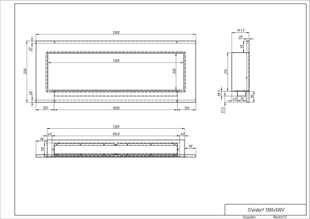 Биокамин "Русский огонь" Лофт 1300V встраиваемый с защитным стеклом по цене 37 340 руб.