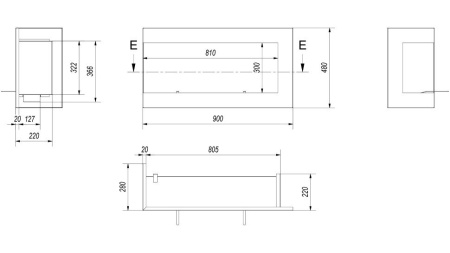 Биокамин Kratki DELTA/L/900 угловая Биокамин Kratki DELTA/L/900 угловая по цене