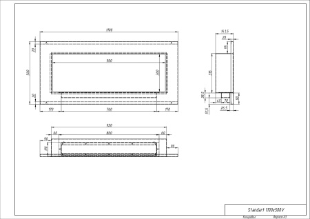 Биокамин "Русский огонь" Стенли 1100V встраиваемый с защитным стеклом по цене 43 250 руб.