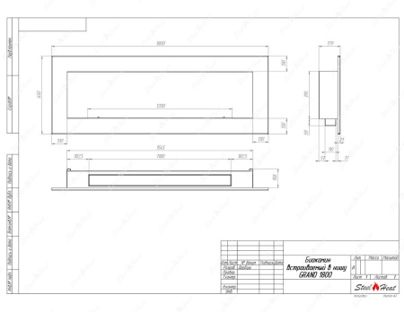 Биокамин SteelHeat GRAND-V 1800 стекло + стемалит по цене 84 200 руб.