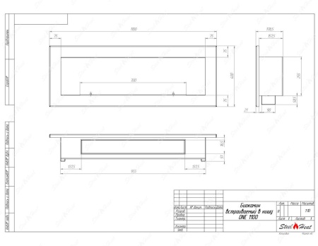 Биокамин SteelHeat ONE 1100 стекло по цене 40 800 руб.