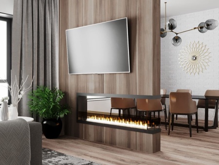 Биокамин "Русский огонь" Честер Торцевой 1500 с защитным стеклом по цене 60 800 руб.