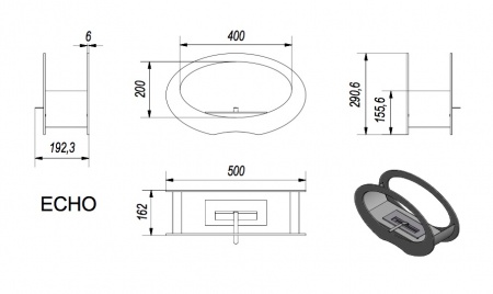 Настольный биокамин Kratki ECHO белый Настольный биокамин Kratki ECHO белый по цене