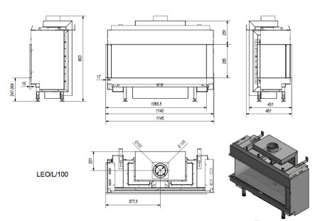 Газовая топка Kratki LEO/L/100/LPG (балонный газ) Газовая топка Kratki LEO/L/100/LPG (балонный газ)
