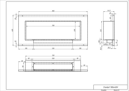 Биокамин "Русский огонь" Барокко 900V встраиваемый по цене 37 800 руб.