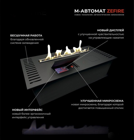 Автоматический биокамин ZeFire M 600 шлифованный с ДУ по цене 274 000 руб.